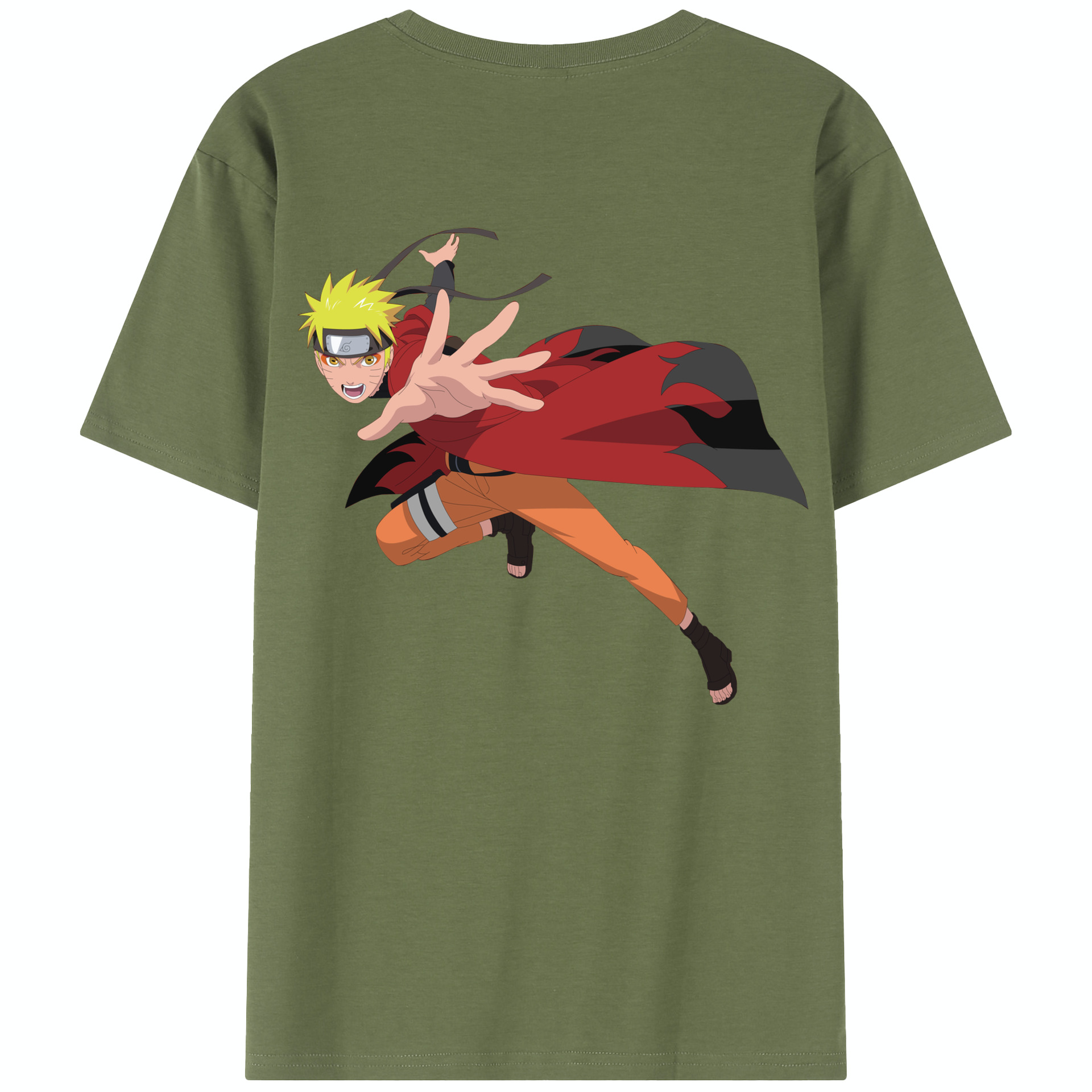 （画像用） NARUTO -ナルト- うずまき ナルト Uzumaki Naruto 綿100％半袖Tシャツ（背面プリント）